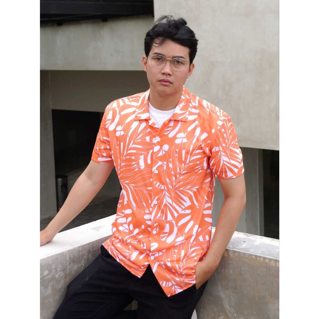 KEMEJA PRINTING SUBLIM 3D PRIA/WANITA ORANGE