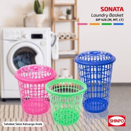 Keranjang Baju Bulat Medium Keranjang SONATA M + Tutup Laundry Baju Kotor