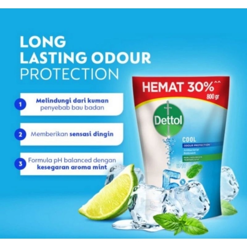 Dettol Body Wash 800ml Sabun Mandi Cair Fresh - Cool- Original