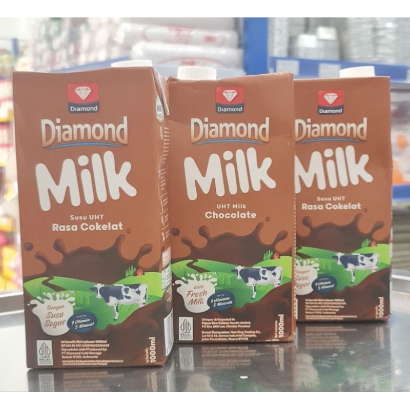 

Diamond Susu Coklat UHT 1Liter/Diamond Milk UHT Chocolate 1L/Susus Coklat Cair