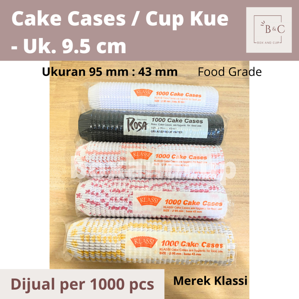 Cake Cases / Kertas Tatakan Alas Kue 9.5 9,5 cm Cup Kertas untuk Kue Kering