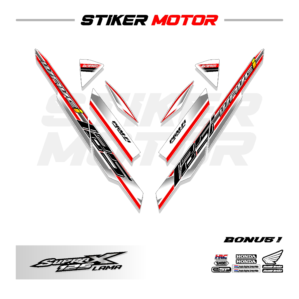 SP36 STRIPING STIKER STICKER LIS VARIASI HONDA WAVE 125 I SUPRA X 125 D KARBU LAMA 2003 2004 2005 20