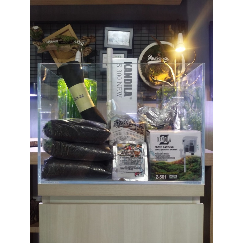 VIVARIA OPTIC CLEAR 36CM PAKET LENGKAP AQUASCAPE