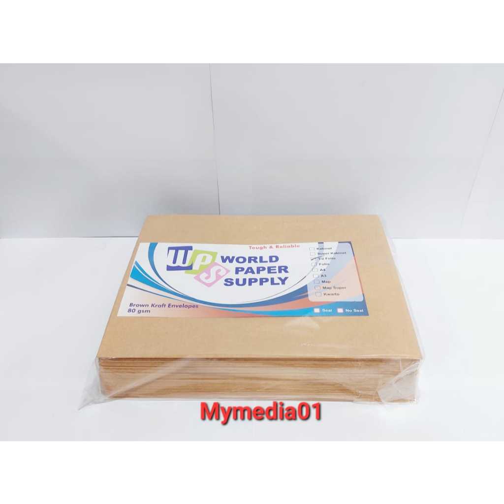 

Amplop cokelat ukuran kwarto 1/2 folio