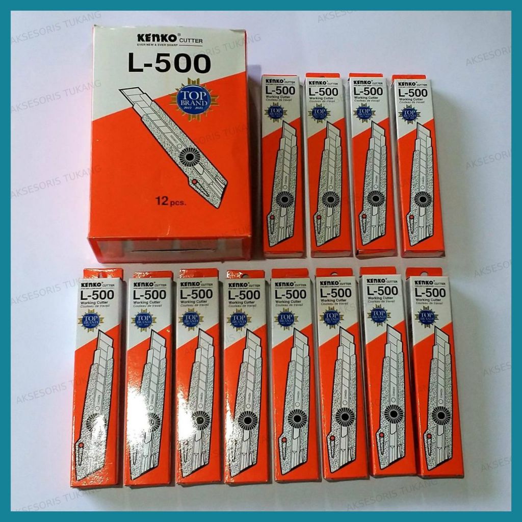 

[12 Pcs] Cutter Besar Kenko L500 / Pisau Cutter Besar Kenko L-500