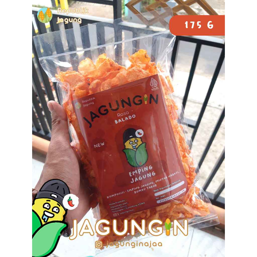 

Jagungin Balado - Snack Emping Jagung Keripik Jagung Jagung Geprek Corn Flakes Bikin Nagih