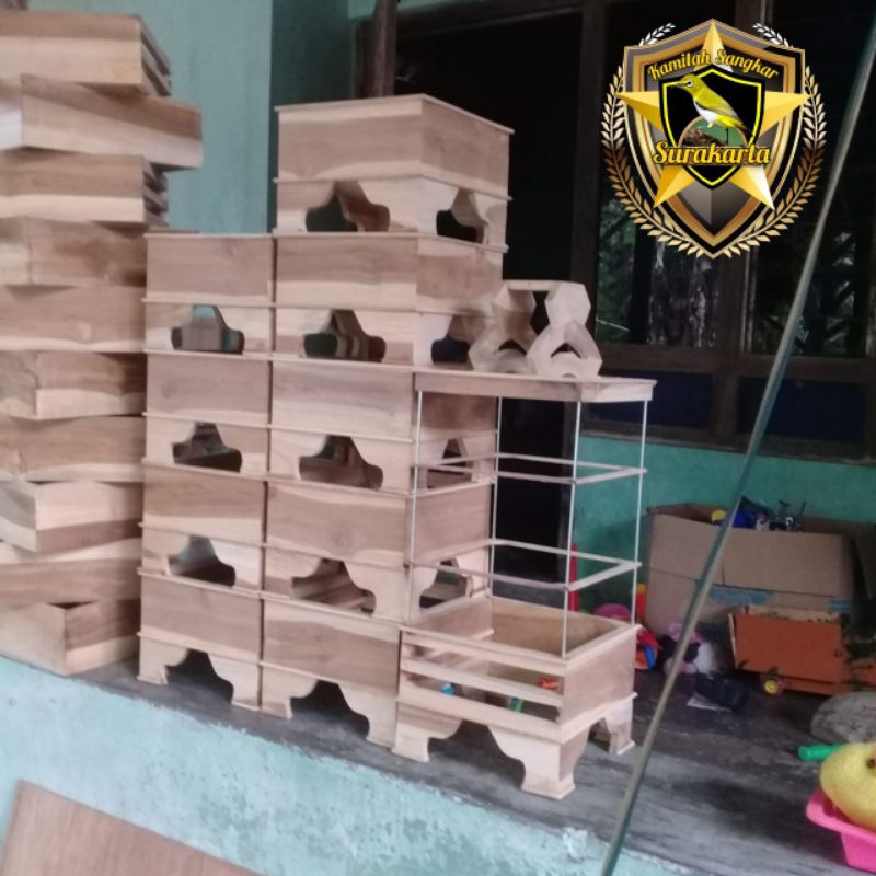 sangkar replika pcmi pleci sonokeling jati ukuran 15x15