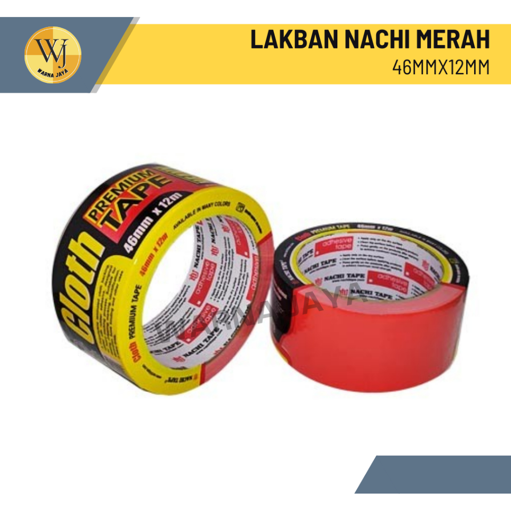 Lakban Nachi Merah 46mm / Cloth Nachi / Nachi Lakban Kain Merah