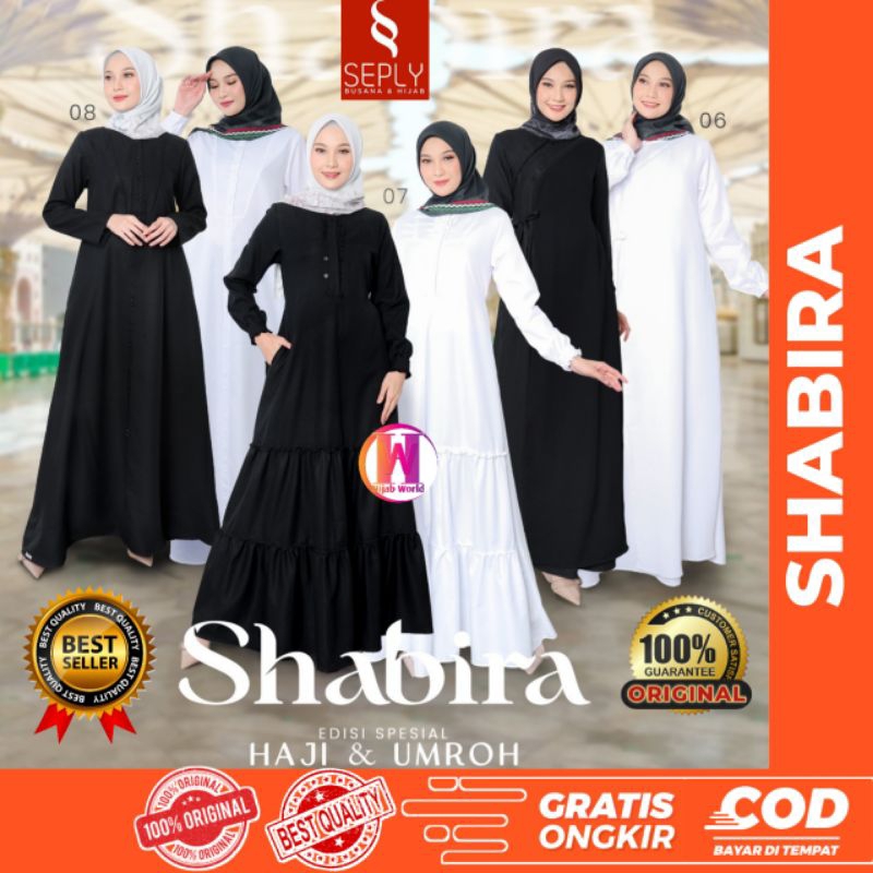 SEPLY Gamis Shabira 06 Seply Original / Gamis Seply 2025 /Gamis Umrah Hitam / Gamis Haji Hitam / Gam