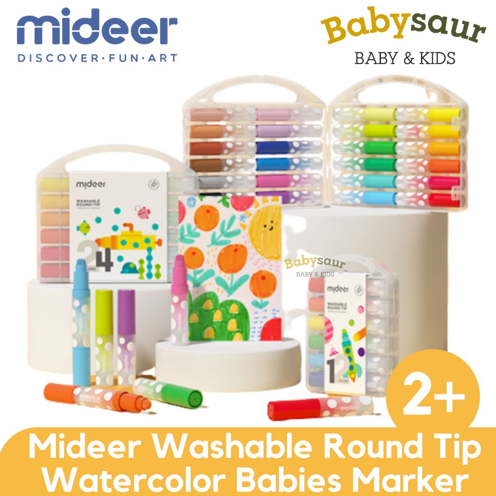 

Mideer Washable Watercolor Round Tip Marker Baby Spidol Warna Water Color Cat Air Based Safe Anak Bayi Balita Usia Umut 2 3 4 5 6 Tahun KODE Y3L7