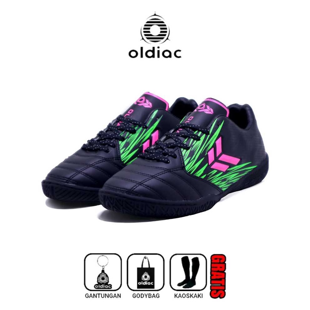 NEW STOCK oldiac Sepatu olahraga futsal phoenix garuda black pinkpurple