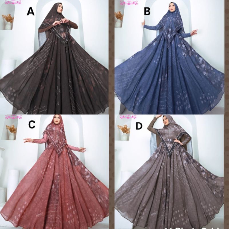 Gamis Syar'i Printing Lebaran 2024 Terbaru/Daveena Jivana Original By Humaira