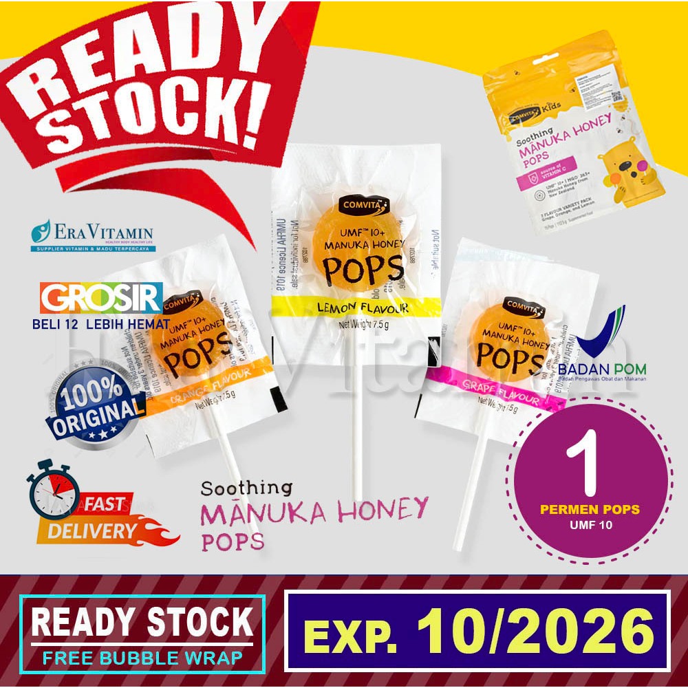 

(SATUAN) COMVITA Kids Soothing Manuka UMF 10+ Pops - permen