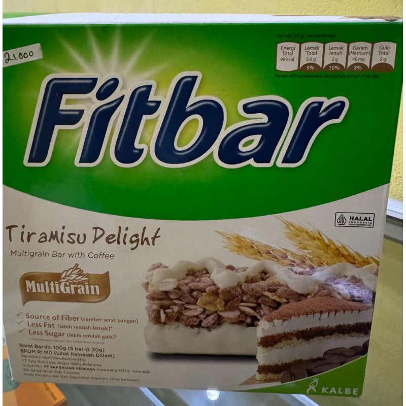 

Fitbar Tiramisu delight 5x20 g