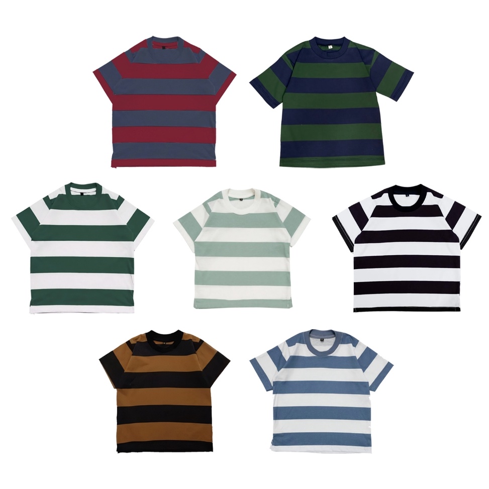 STOK TERBATAS Kaos anak salur pendek laki laki 11th baju stripe Jelita