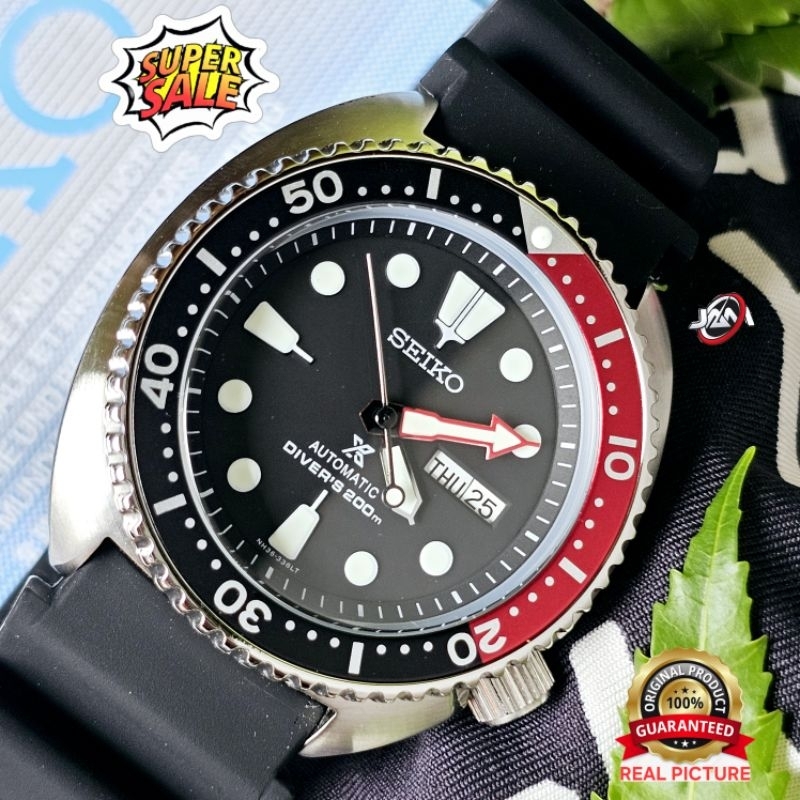 Seiko Prospex Turtle Coke Strap Rubber Jam Tangan Pria Automatic Original