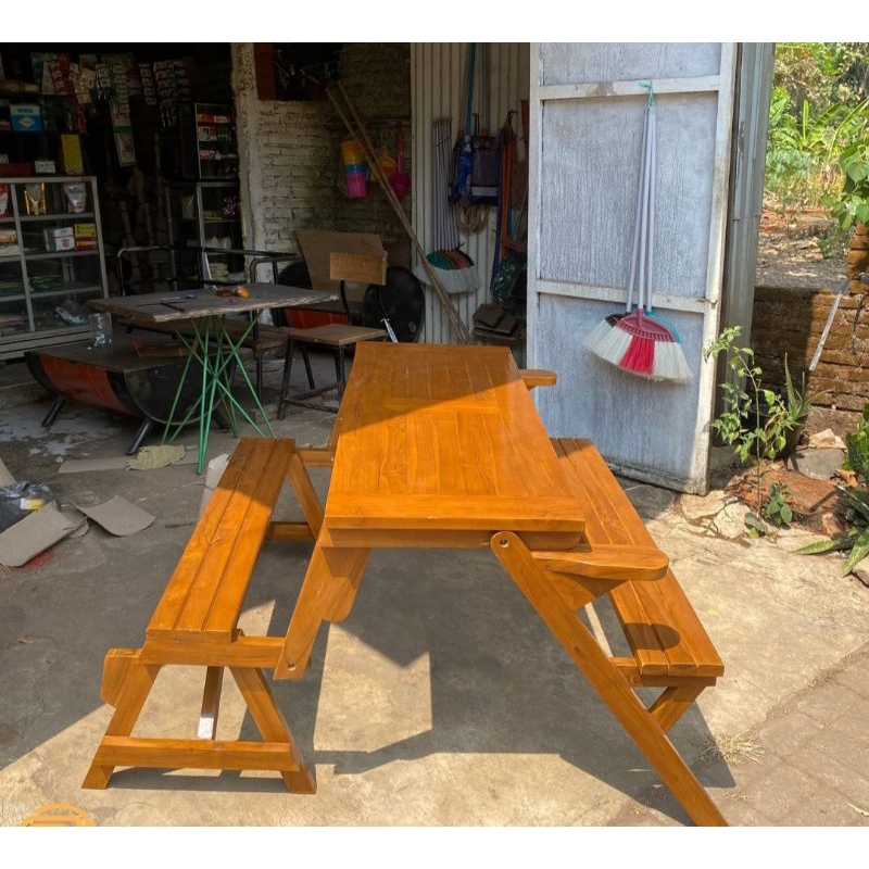 SET KURSI MEJA MAKAN LIPAT/KURSI TAMAN LIPAT/KURSI MEGIC