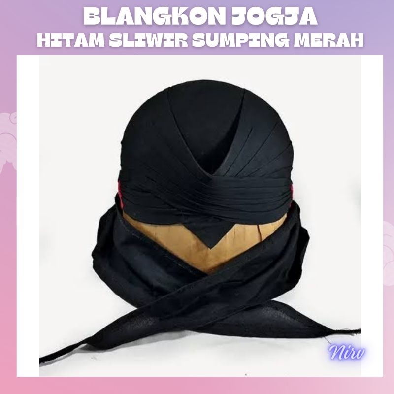 BLANGKON JOGJA HITAM SLIWIR/Blangkon Jogja hitam sumping/Blangkon Jogja hitam