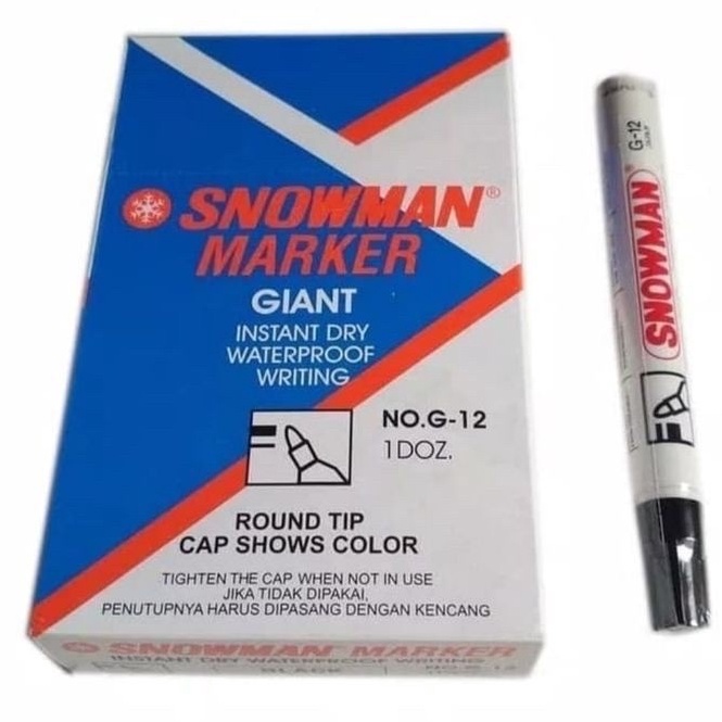 

LUSINAN 12PCS SPIDOL SNOWMAN PERMANENT MARKER G12 G12 KODE V1V5