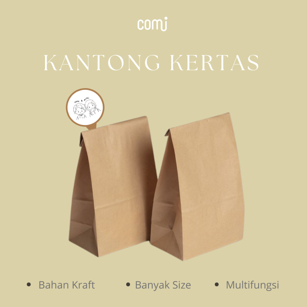 

Paperbag Food Size 23.5x13x7.5 - Kantong Makanan - Kantong Kertas - Bungkus Makanan - Comi Official