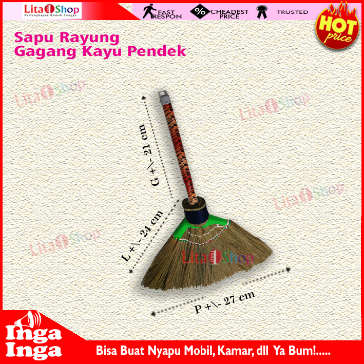 Sapu Lantai Ijuk Rayung - Sekam - Rumput Padi Kecil
