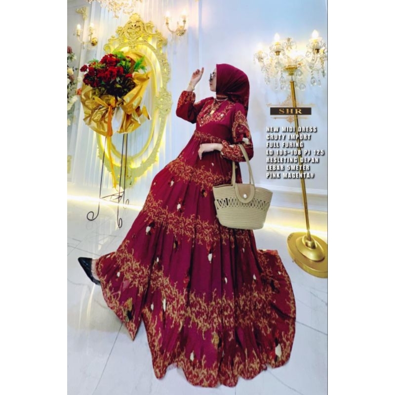 SHR midi dress ceruty premium / new SHR