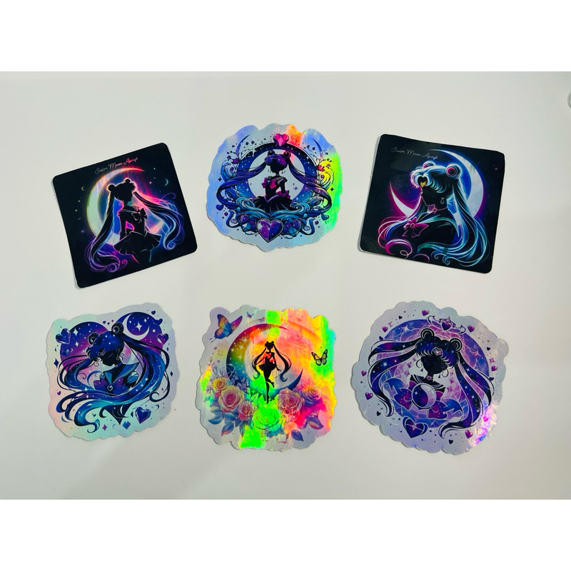 

6pcs Sticker Sailormoon Holographic Rainbow