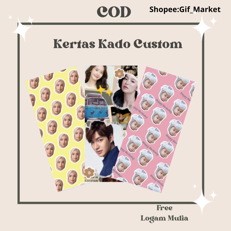 

Kertas Kado | Custom Wajah | Custom Warnau