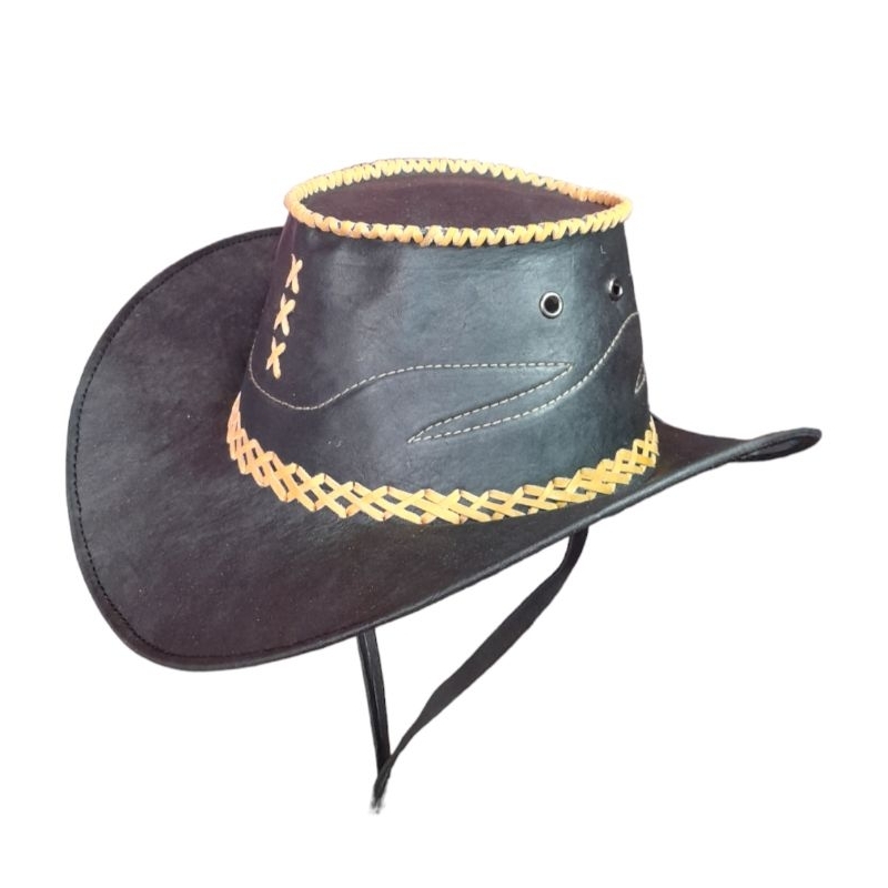TOPI LAKEN SULAM TOPI KOBOY TOPI COWBOY TOPI KOBOI KULIT ASLI