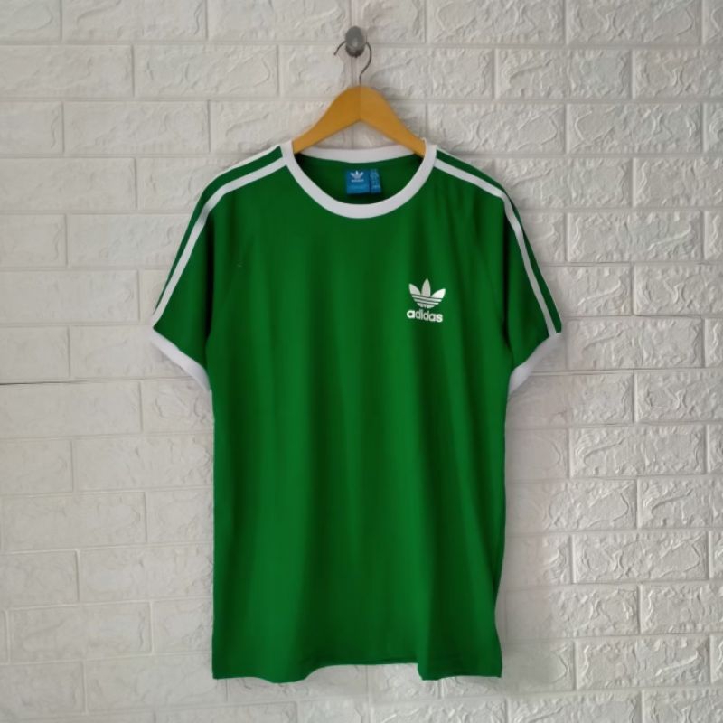KAOS DISTRO ADIDAS TAPED CASUAL PRIA PREMIUM T SHIRT ADIDAS TREFOIL GARIS