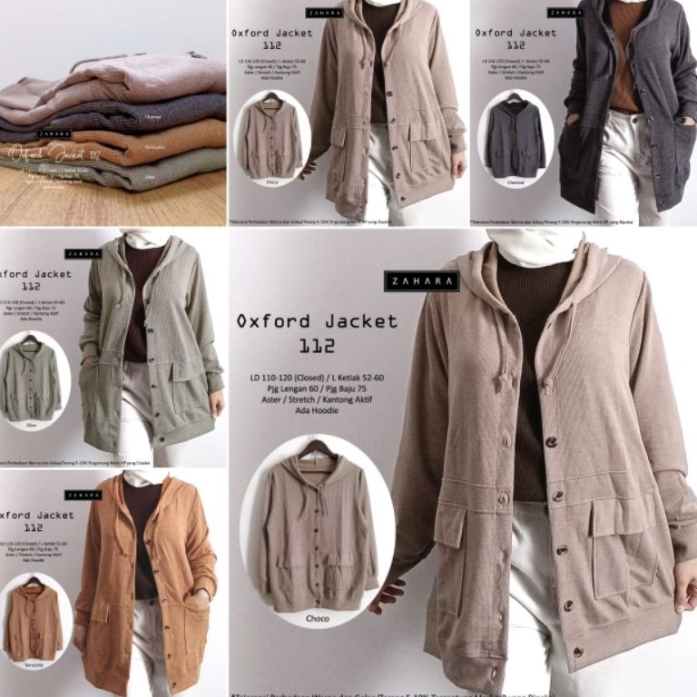 ART I18C CAROLINA  OXFORD JAKET BY ZAHARA JAKET HOODIE WANITA OVERSIZE