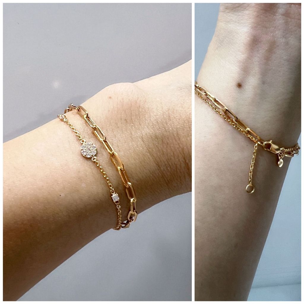 Gelang Emas Kadar 700 (16K) Variasi Double layer berat 1 - 5 Gram an