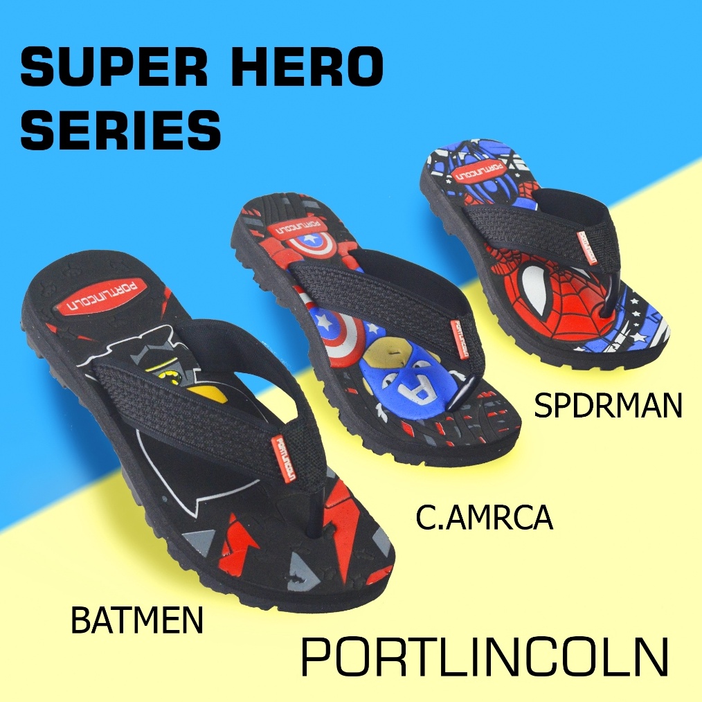 PORTLINCOLN Sandal Jepit Anak Laki Laki Karakter Super Hero Size 2637 ART H5D3