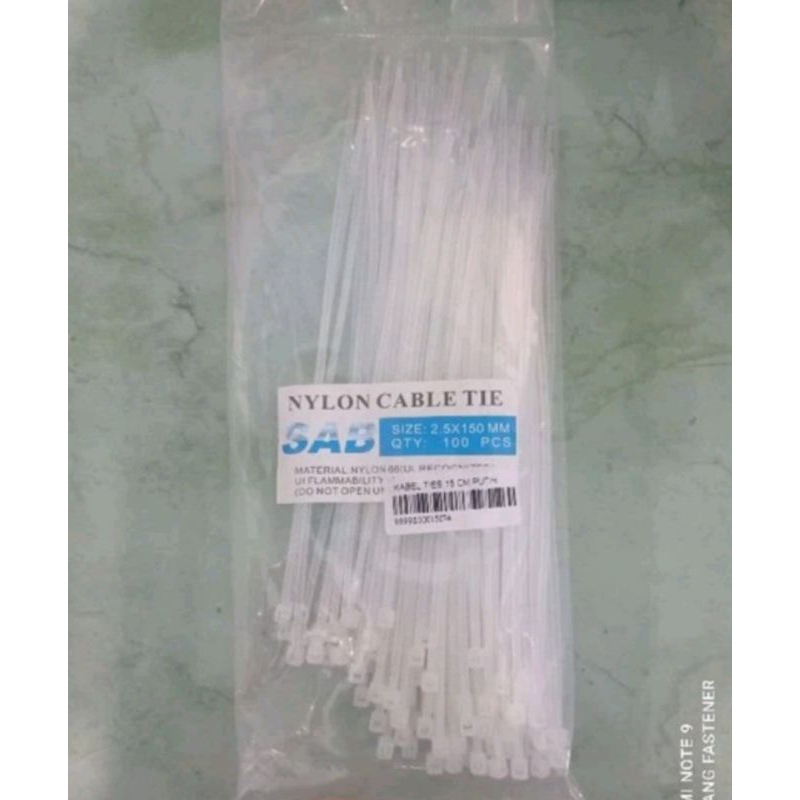

Kabel Ties 2,5×150Mm Putih / Tali tim 2,5×150Mm Putih