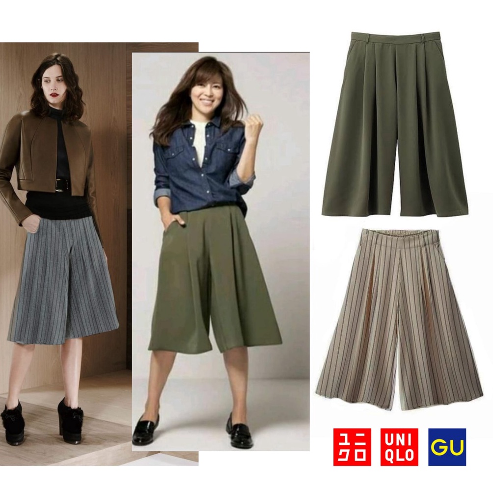 ART R99Z Celana Kulot Wanita GU Uniqlo Gaucho Pants