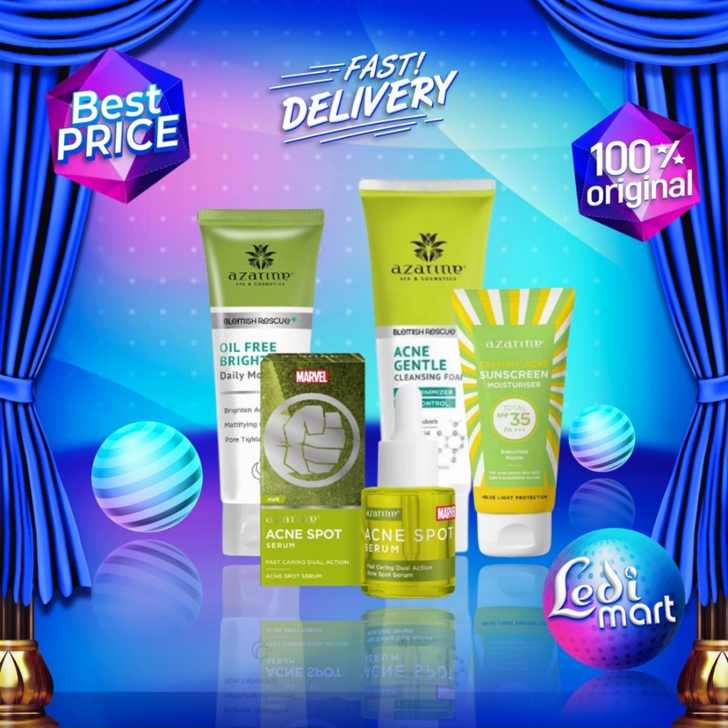 Azarine Anti Acne Series - Face Wash - Serum - Moisturizer - Sunscreen - Perawatan Jerawat - LM