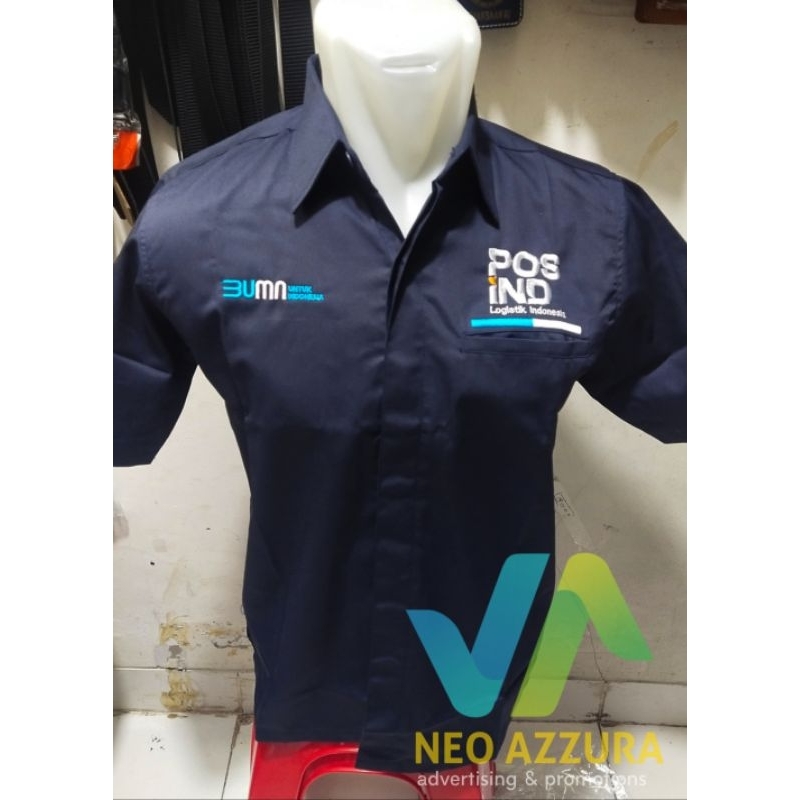 Kemeja seragam kerja BUMN POS INDONESIA pria/wanita lengan pendek | polos & formal