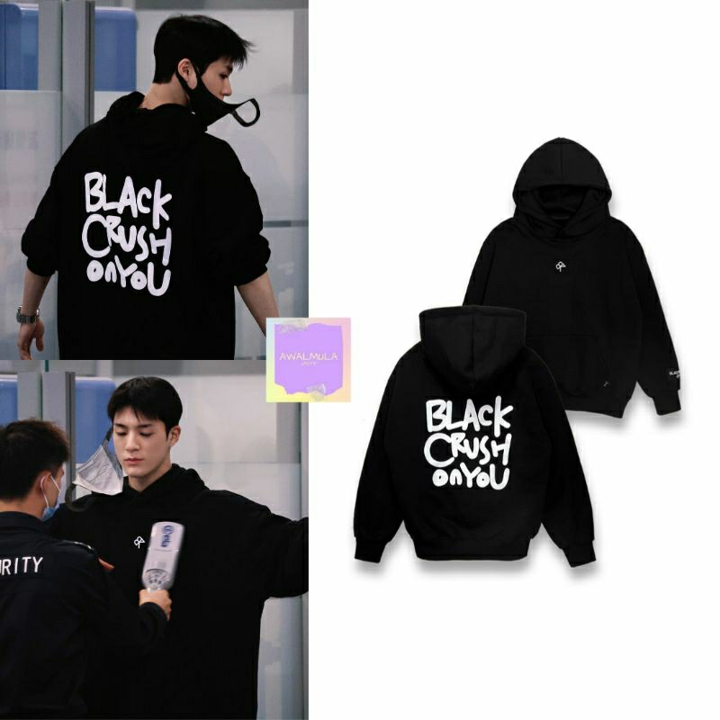 (PO) OFFICIAL SALE BLACRUSHBCOY Calligraphy Hoodie worn by NCT Jeno