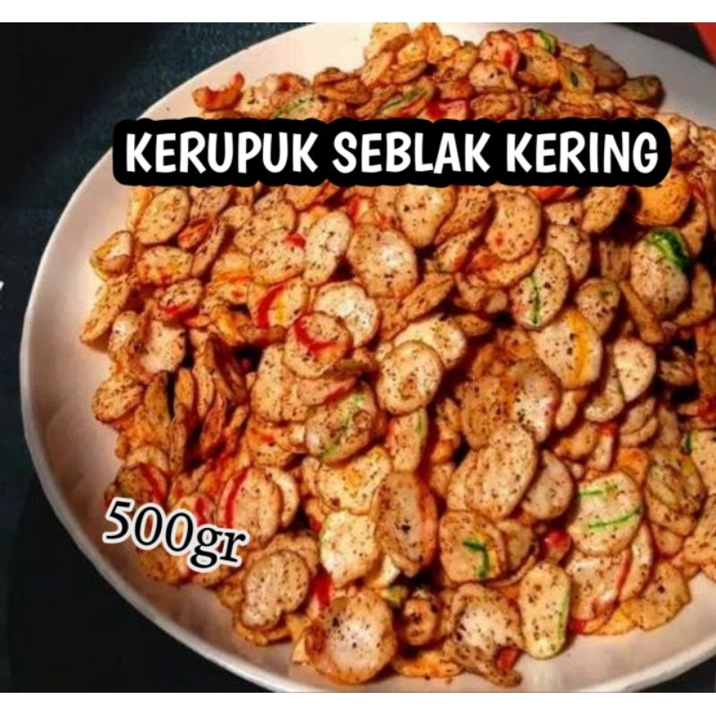 

[500gr] Kerupuk Seblak Kering daun jeruk kencur bunda Alfi ~ pedas nagih renyah