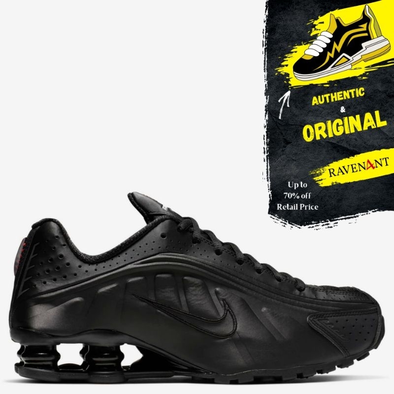 Sneakers Wanita NIKE W SHOX R4 Black Orange AR3565-004 ORIGINAL 100%