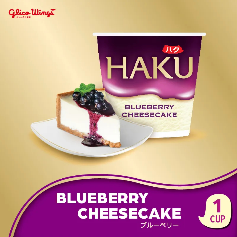 

Glico Wings Haku Blueberry Cheese Cake Cup Es Krim 110 mL [Medan - Instant]