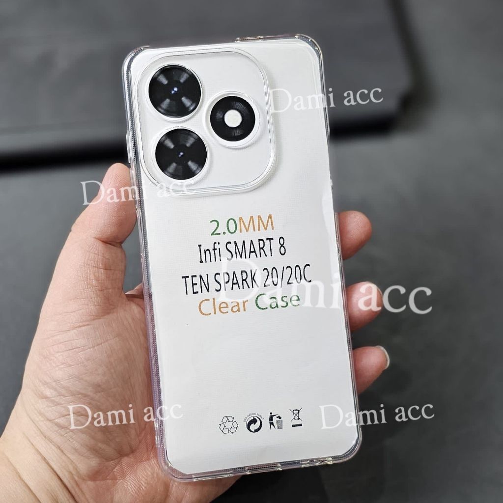 case tecno spark 20 20c 20 pro clear case transparan tpu bening