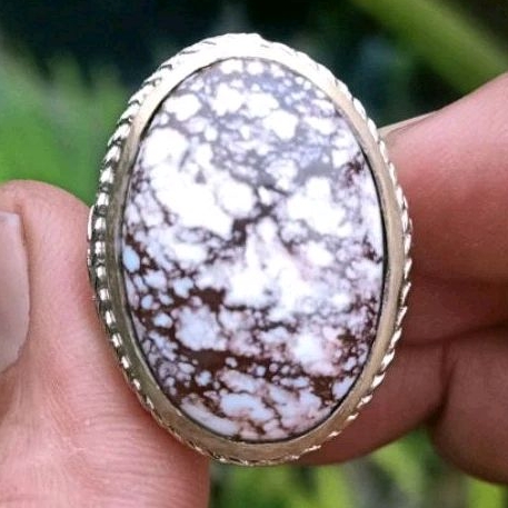 Cincin Batu Pirus Hubei Putih Super Quality