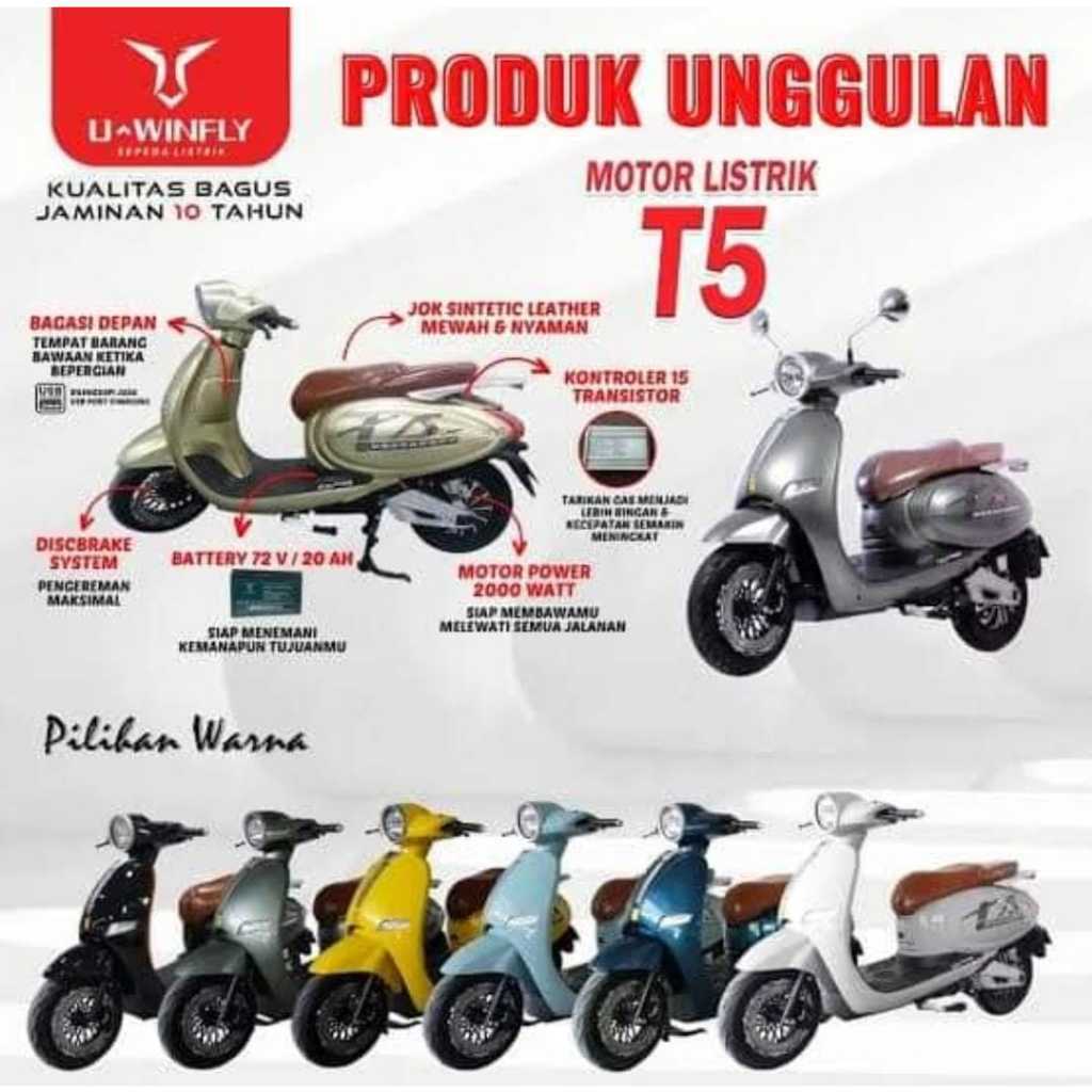 MOTOR LISTRIK UWINFLY T5 SUPER / 2000 WATT FREE POMPA PRODUK UNGGULAN