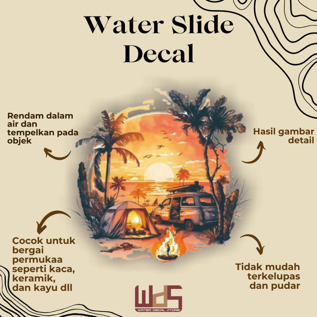 

WATER SLIDE DECAL PANTAI / DECAL AIR / STIKER AIR / MERCHANDISE