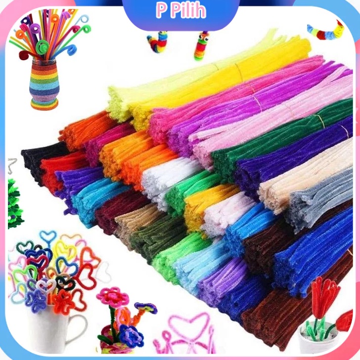 Terlaris grosir1Pcs3Cm Kawat Bulu Mercy Pastel Mix Kawat Bulu Mainan Anak Craft Diy Kerajinan Tangan