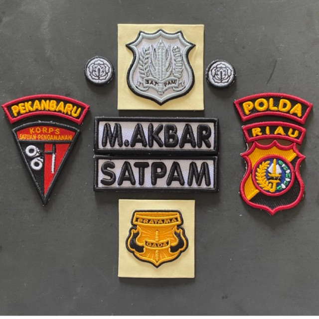 ATRIBUT PDL SATPAM LAPISAN PREMIUM BORDIR TIMBUL