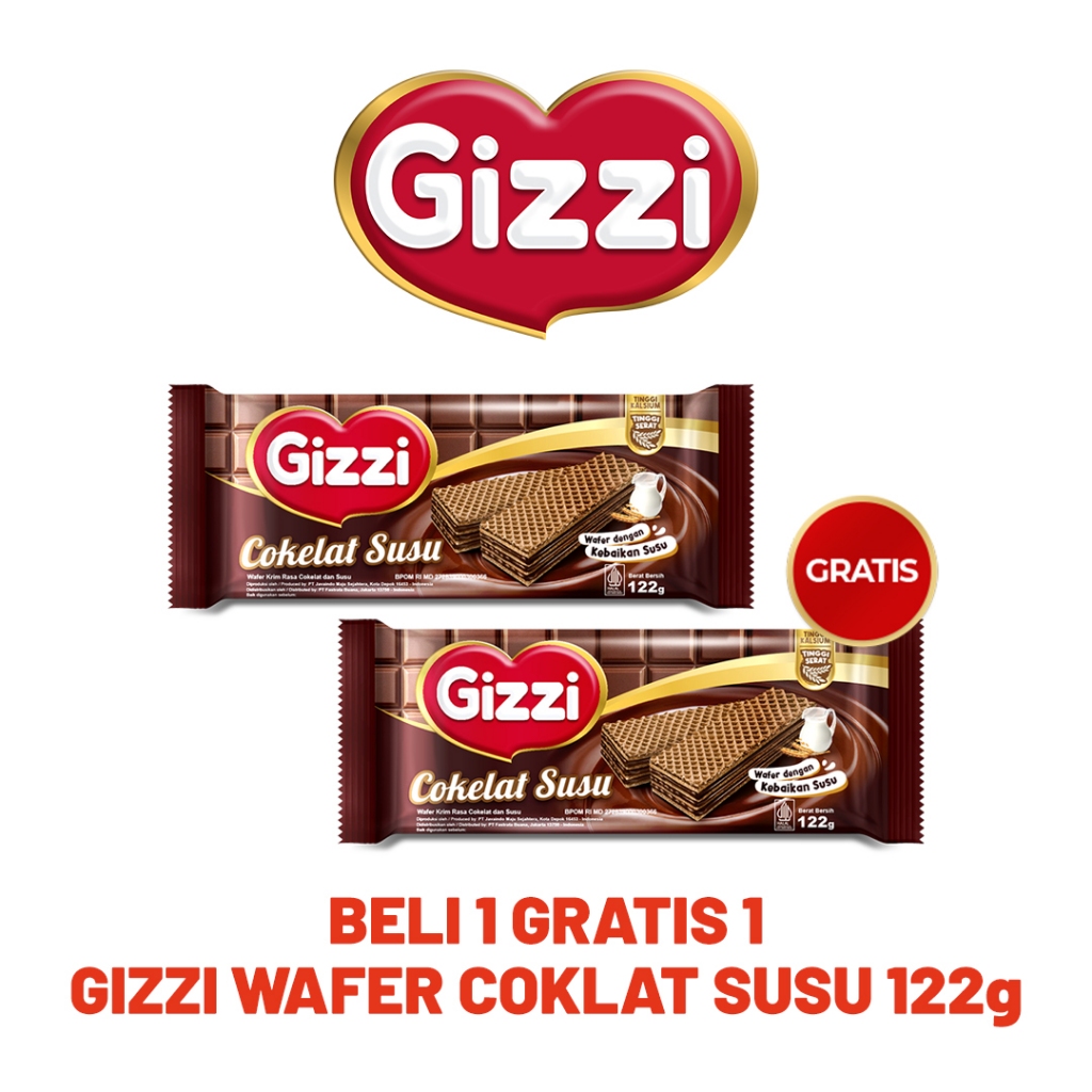 

[BUY 1 GET 1] GIZZI Wafer Coklat Susu 122gr