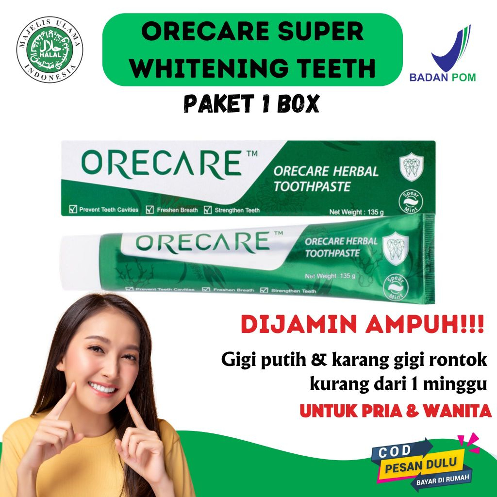 Pemutih Gigi Tiens Orecare  dan Perontok Karang Gigi/ Pemutih Gigi/ Pemutih gigi cepat dan aman BPOM