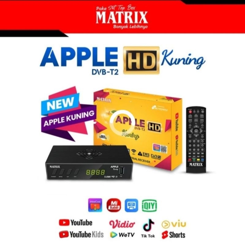 Matrix STB Set Top Box / Reciever TV digital Matrix Apple Kuning HD DVB T2